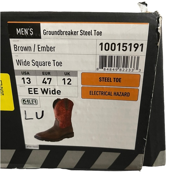 Ariat Men’s Groundbreaker Steel Toe Brown/ Ember Electrical Hazard Size 13 Wide - Picture 6 of 9